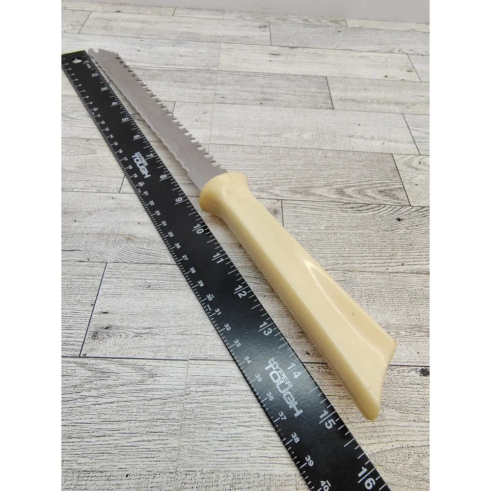 Vintage Quikut Quikkle Stainless Double Sided Carving Knife Serrated Bakelite‎